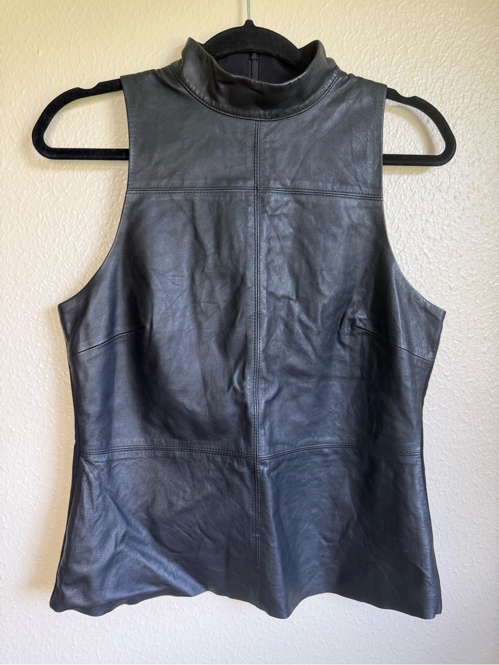 DKNY lamb leather top